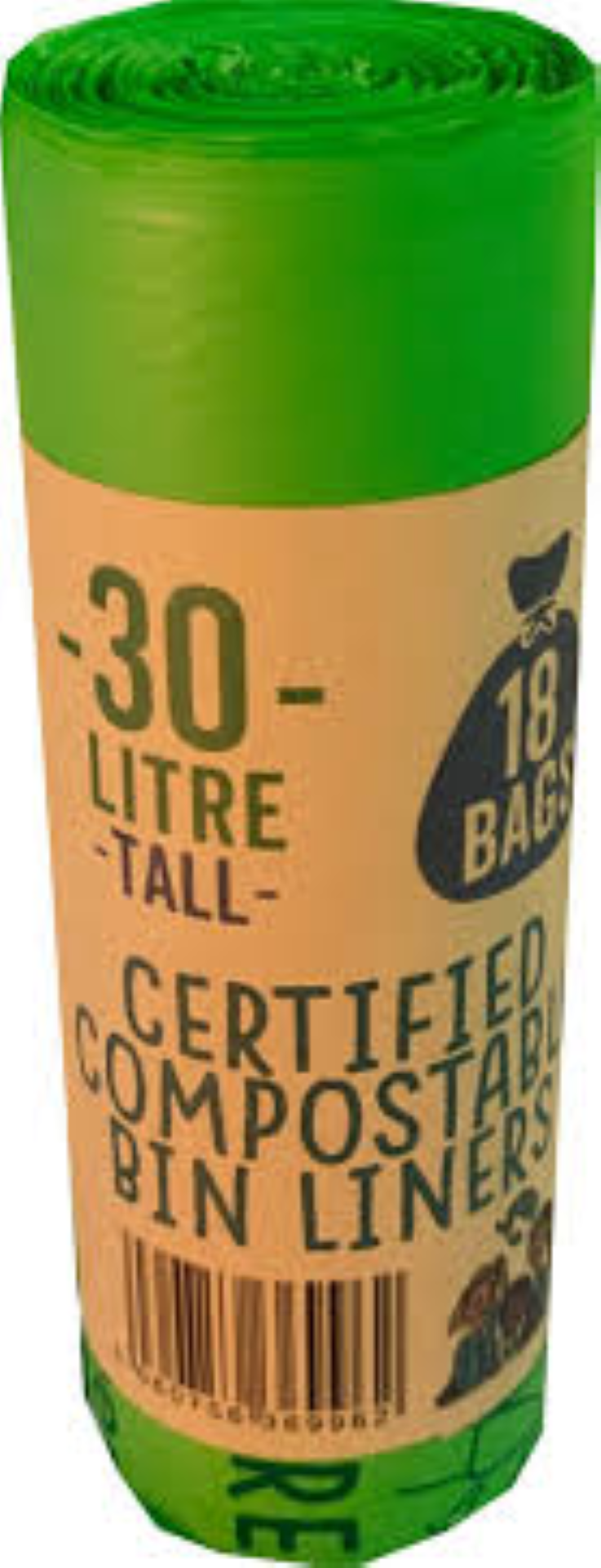 COMPOSTABLE BAGS GREEN W18''XL18''30MIC 30BAGS